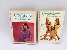 Vintage 1970s Fashion Crochet Knit Books Instructions Photos Bantam Mini Books picture