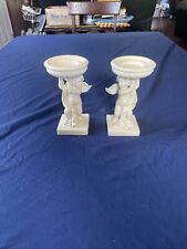 Set Of 2 Vintage Cherub Candle Holders picture
