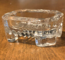 Vintage Antique Clear Pressed Glass Rectangle Open Salt Dip Cellars Dish Footed picture