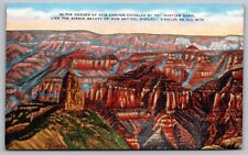 Gorges Canyon Chiseled Masters Hand Birds Eye View Red Sandstone VNG Postcard picture