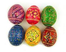 Religious Gifts Authentic Set of 6 Ukrainian Wooden Pysanky Pysanki Wood  picture