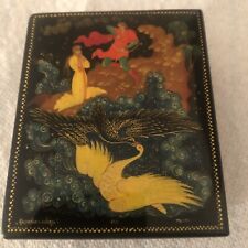 Vintage Large 1975Russian Lacquer Box Made In USSR Artist Signed Named picture