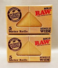 2 Boxes Raw Classic Single Wide Natural Unrefined 5 Meter Rolls Rolling Papers picture