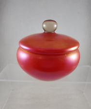 Authentic Loetz Imperial Red iridescent covered bowl with clear handle ca. 1910 picture