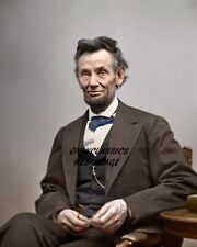 1865 UNITED STATES PRESIDENT ABRAHAM LINCOLN COLORIZED 8X10 PHOTO Civil War Era picture