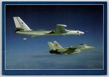 F-14A Tomcat VF-102 intercepting Myasischev 3M Bison US Navy 4x6 Postcard NATO picture