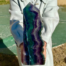 10.49LB atural color fluorite quartz Crystal obelisk Point Healing Wand picture