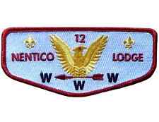 Vintage Nentico Lodge 12 OA Order Arrow WWW Boy Scouts of America Flap Patch BSA picture