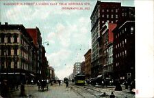 Washington Street, Meridian Street, Trolley, Crowd, Indianapolis, Indiana IN picture