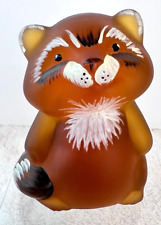 Fenton Amber Satin Glass Raccoon HP by T. Kelley Limited Edition 320/350 picture