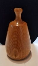 nice handmade exotic hard wood lathe turned vessel vase, weed pot 3.25