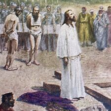 Antique 1902 Jesus Christ Being Condemned To Death Stereoview Photo Card P1073 picture