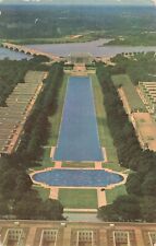 Postcard Vintage Aerial View Lincoln Memorial Washington D.C. Reflecting Pool picture