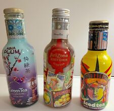 Arizona Iced and Green Ginseng Tea Bottles ~ Arizona Collectibles ~ 3 Bottles picture