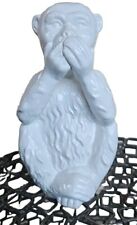  Speak No Evil Monkey Figurine Statue White Ceramic APROPOS 8.75
