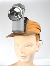 Vintage Justrite Model Type 3-300 Carbide Coal Miners Safety Lamp Cap Hat picture