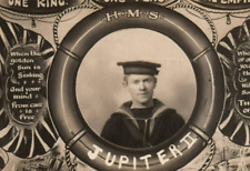 British Royal Navy HMS Jupiter Sailor Photo RPPC c1914 WWI Postcard picture