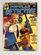 Popular Detective Pulp Oct 1943 Vol. 25 #3 GD picture