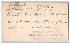 1887 CH Marsh DJ & HD Crocker Chicago Illinois IL Omaha Nebraska NE Postal Card picture