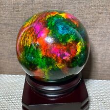 Taiwan seven colors natural jade original stone spherical office decoration1890g picture
