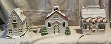 Lot of 3 Unique Hand Crafted Christmas Village Houses picture
