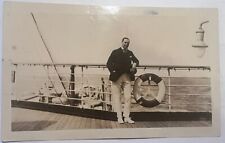 Vintage Photo Handsome Wealthy Rich Well Dressed Preppy Man on Ship 1925 picture