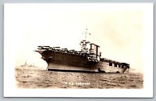 Postcard USS Saratoga Navy Aircraft Carrier WWI c 1915 Defender Military RPPC picture