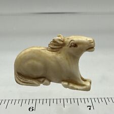 Vintage Initialed Unique Horse East Asian - Likely Japanese Netsuke Bone? J31 picture