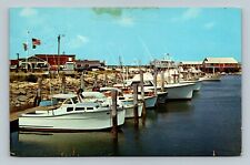 Cape Cod, Mass. Barnstable Harbor Vintage Yachts Scenic Postcard picture