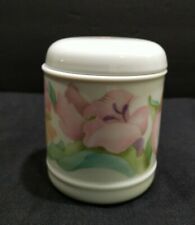 Vintage Anais Anais Porcelain cup flowers candle Trinket Box with Lid Noel 1987 picture