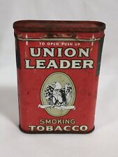 Vintage Union Leader Smoking Tobacco Vertical Pocket Tin picture