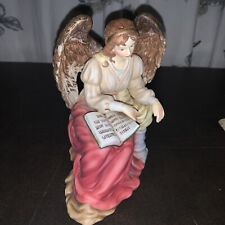 Vintage O’Well Hand Painted Porcelain Angel Figurine Seated Reading picture