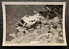 Vintage 1940s Car Crash Off Cliff Into Water picture