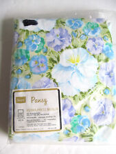 Sears Roebuck Full Double Fitted Sheet Pansy Perma-Prest Muslin Floral Vtg New O picture