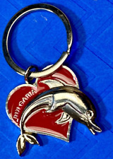 Dolphin Jumping  - Love Red Heart Bulgaria Dolphin silver tone Keychain Key Ring picture