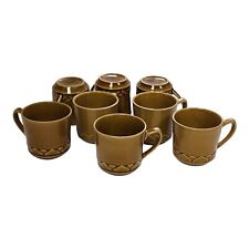 1960s Golden Seville Coffee Mugs Set of 8 Vintage Retro Ceramic Cup Collection picture