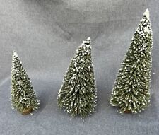 Dept. 56 Set of 3 Cedar Pines Flocked Christmas Trees Village Accessories #52606 picture