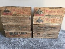 LOT OF 8 VINTAGE WOODEN CHEESE BOXES WINDSOR,CLOVERBLOOM Blue Label picture