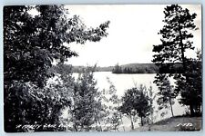 Spooner Wisconsin WI Postcard RPPC Photo A Pretty Lake View 1950 Posted Vintage picture