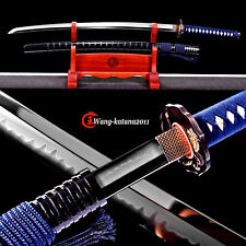 Fine-polished Clay Tempered T10 Katana Japanese Samurai Sharp Sword Real Hamon picture