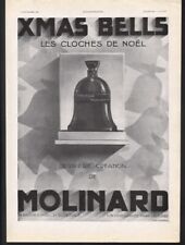 1930 MOLINARD CHRISTMAS BELLS GRASSE PARIS HOLIDAY NOEL ILLUSTRATION AD 21259 picture