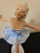 FASOLD AND STAUCH ONE PORCELAIN  BALLERINA  FIGURINE  BLUE TUTU  VINTAGE picture