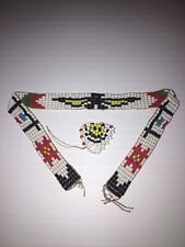 VINTAGE NATIVE AMERICAN LAKOTA SIOUX BEADED THUNDERBIRD HAT BAND picture