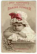 PROFESSOR HORSFORD'S Phosphatic Baking Powder VICTORIAN Trade Card LITTLE GIRL picture