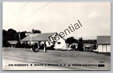 Real Photo Mobilgas Gas Station Car & Cabins Wilton NY Saratoga NY RP RPPC L41 picture