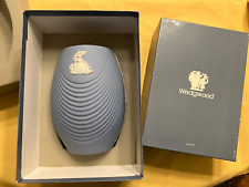 Wedgwood Jasperware Blue & White Vase, 7.5 in., Lady and Man w/orig. box picture