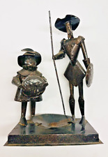 Vintage Don Quixote & Sancho Panza Tin Metal Figurine Ashtray-Mexico 10