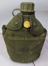 Vietnam US Army USMC M-1956 Canteen Cover, 1966 Water Canteen Waterbury Button picture