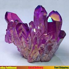 120g Large Natural Aura Purple Titanium Specimens Quartz Healing Crystal Cluster picture