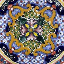 Talavera Hernandez Pue Mexico Plate 9 3/4” Signed Folk Art  Has Hole To Hang picture